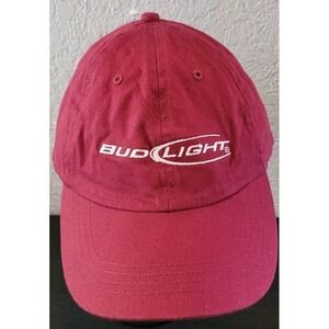 Bud Light Maroon Baseball Cap - Adjustable Dad Hat - Embroidered Logo - One Size